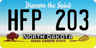 ND license plate HFP203
