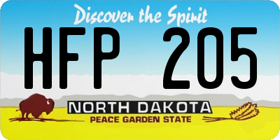 ND license plate HFP205