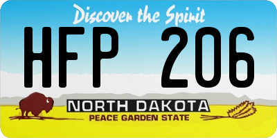ND license plate HFP206