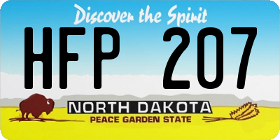 ND license plate HFP207
