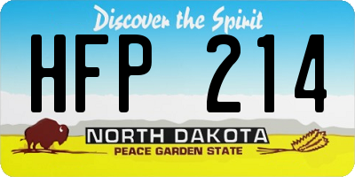 ND license plate HFP214