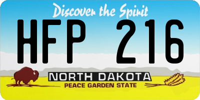 ND license plate HFP216