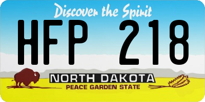 ND license plate HFP218