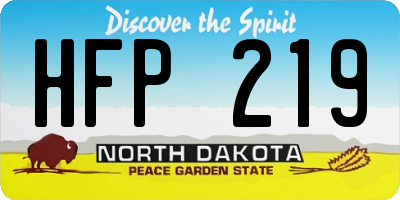 ND license plate HFP219