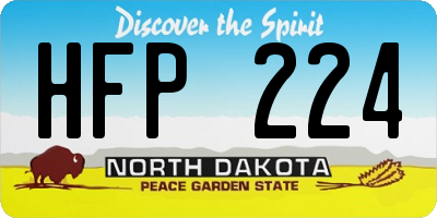 ND license plate HFP224