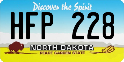 ND license plate HFP228