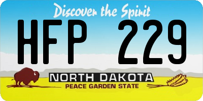ND license plate HFP229