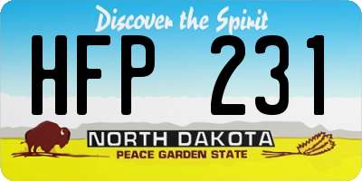ND license plate HFP231