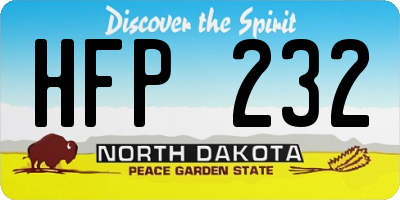 ND license plate HFP232