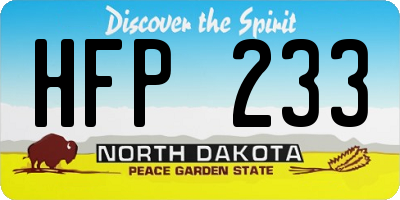 ND license plate HFP233