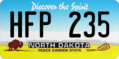 ND license plate HFP235