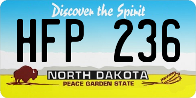ND license plate HFP236