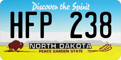 ND license plate HFP238