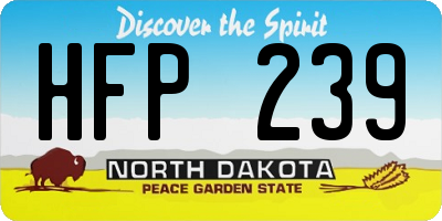 ND license plate HFP239