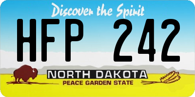 ND license plate HFP242