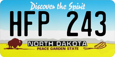 ND license plate HFP243