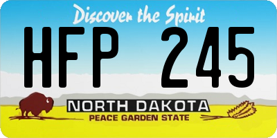 ND license plate HFP245