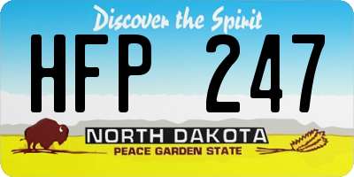 ND license plate HFP247