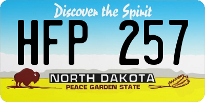 ND license plate HFP257