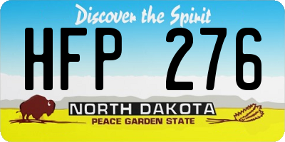 ND license plate HFP276