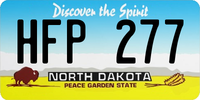 ND license plate HFP277