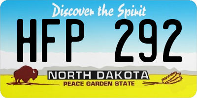 ND license plate HFP292