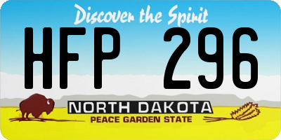 ND license plate HFP296