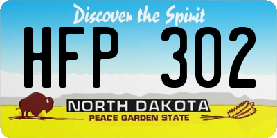 ND license plate HFP302