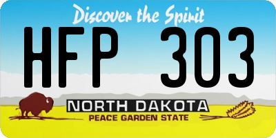 ND license plate HFP303
