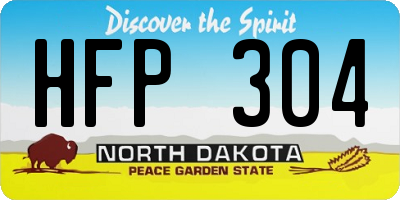 ND license plate HFP304