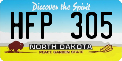ND license plate HFP305