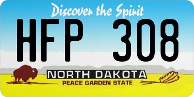 ND license plate HFP308