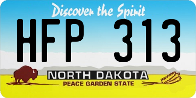 ND license plate HFP313