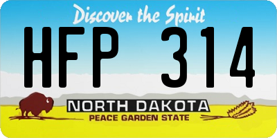 ND license plate HFP314
