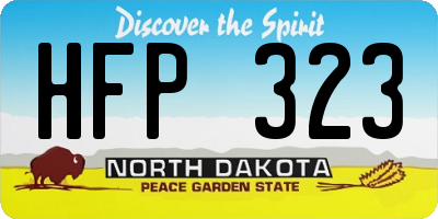 ND license plate HFP323