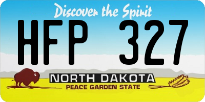 ND license plate HFP327