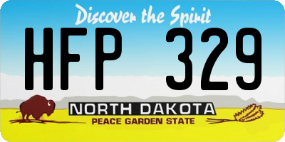 ND license plate HFP329