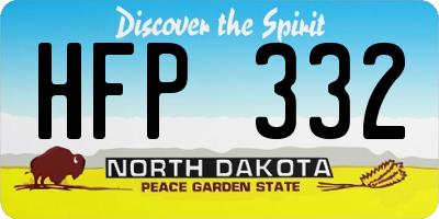 ND license plate HFP332