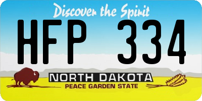 ND license plate HFP334