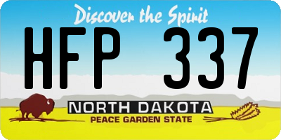 ND license plate HFP337