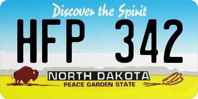 ND license plate HFP342