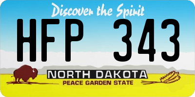 ND license plate HFP343