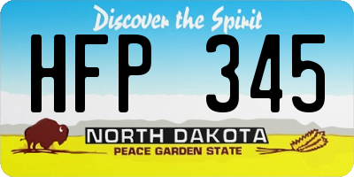 ND license plate HFP345