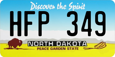 ND license plate HFP349