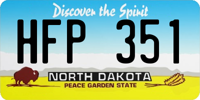 ND license plate HFP351