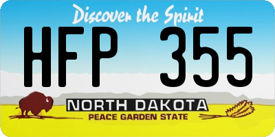 ND license plate HFP355