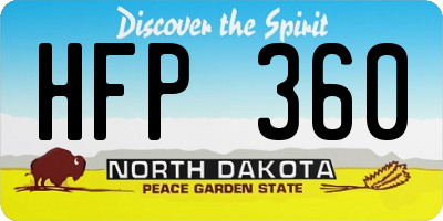 ND license plate HFP360
