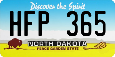 ND license plate HFP365