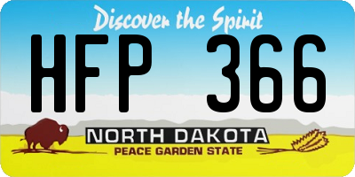 ND license plate HFP366