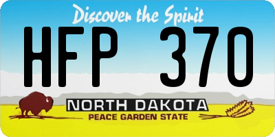 ND license plate HFP370